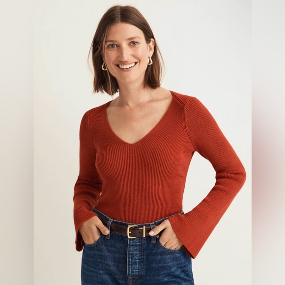 Madewell Sweaters - NWT Madewell Flared Sleeve V Neck Sweater